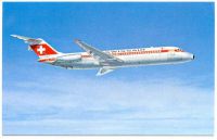 Postkarte mit: Swissair Douglas DC-9-32